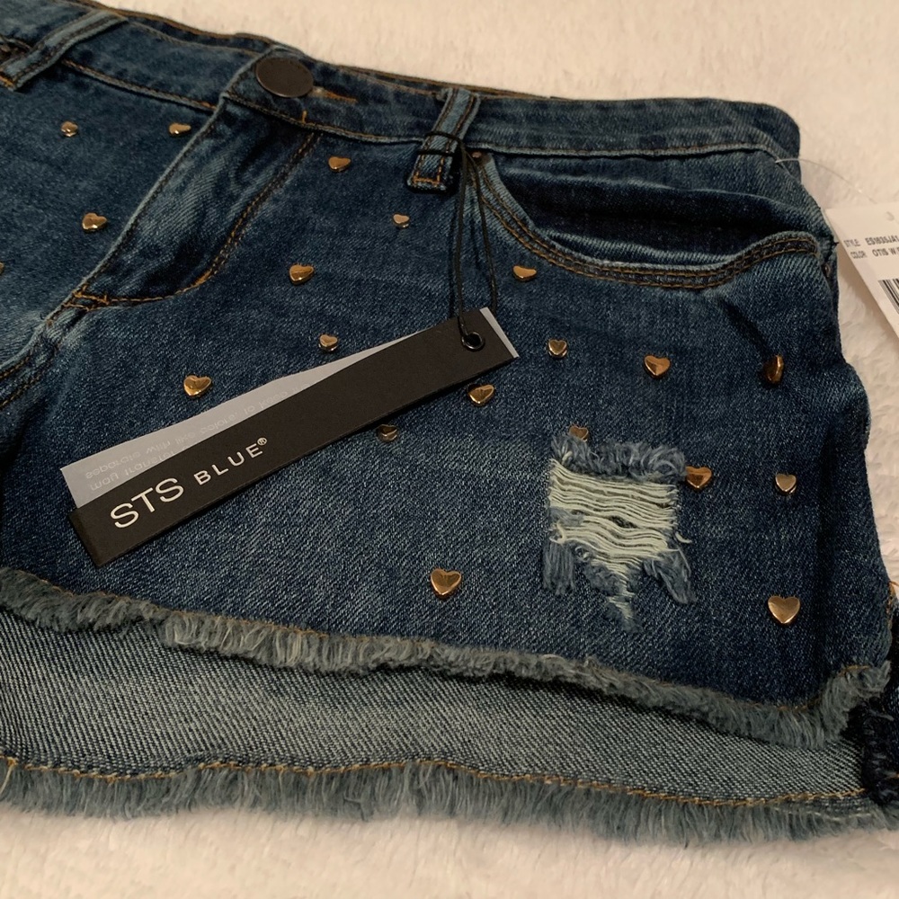 STS BLUE Embellished Mini Frayed Hem Short Otis - Picture 7 of 8